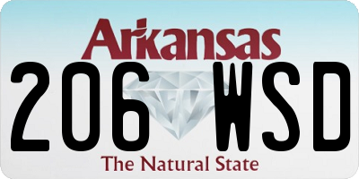 AR license plate 206WSD