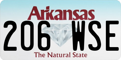 AR license plate 206WSE