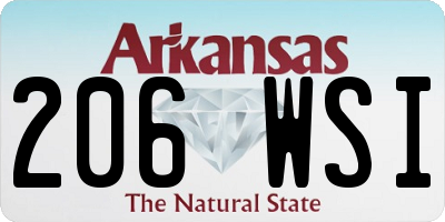 AR license plate 206WSI