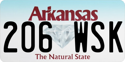 AR license plate 206WSK