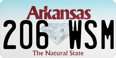 AR license plate 206WSM