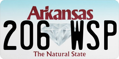 AR license plate 206WSP