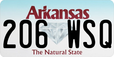 AR license plate 206WSQ
