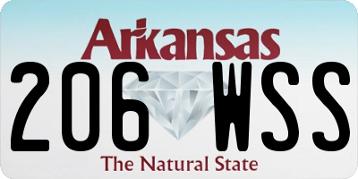 AR license plate 206WSS