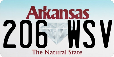 AR license plate 206WSV