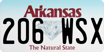 AR license plate 206WSX
