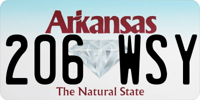 AR license plate 206WSY