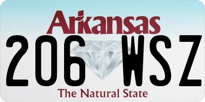 AR license plate 206WSZ