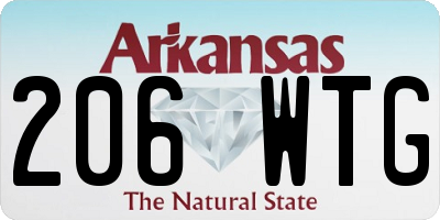 AR license plate 206WTG