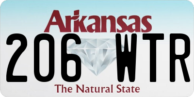 AR license plate 206WTR