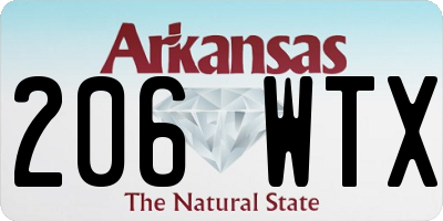 AR license plate 206WTX