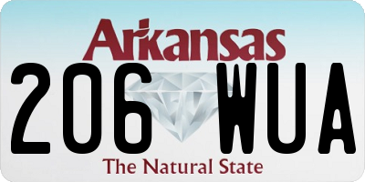 AR license plate 206WUA