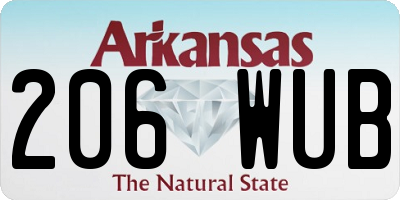 AR license plate 206WUB