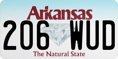 AR license plate 206WUD