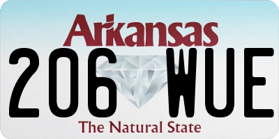 AR license plate 206WUE