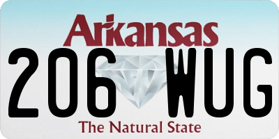 AR license plate 206WUG