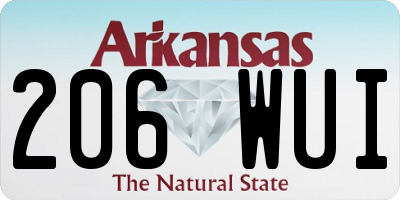 AR license plate 206WUI
