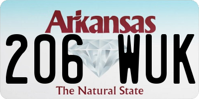 AR license plate 206WUK