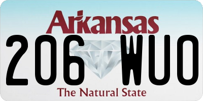AR license plate 206WUO
