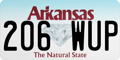 AR license plate 206WUP