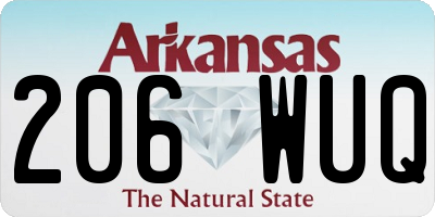 AR license plate 206WUQ