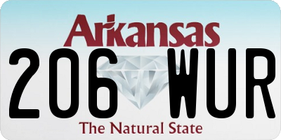 AR license plate 206WUR