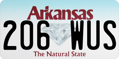 AR license plate 206WUS