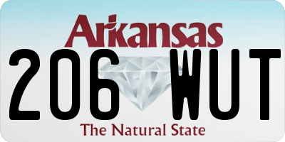 AR license plate 206WUT