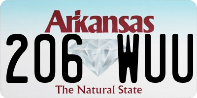 AR license plate 206WUU