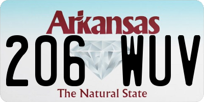 AR license plate 206WUV