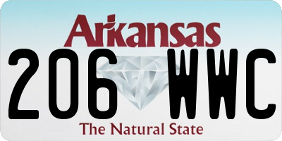 AR license plate 206WWC