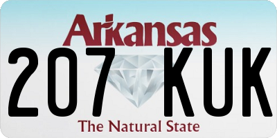 AR license plate 207KUK