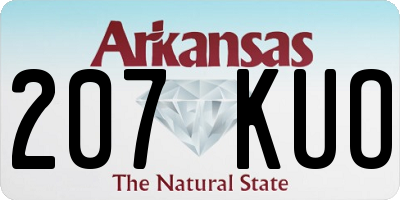 AR license plate 207KUO