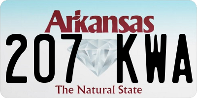 AR license plate 207KWA