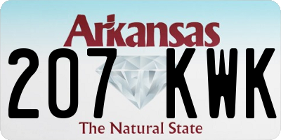 AR license plate 207KWK