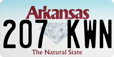 AR license plate 207KWN