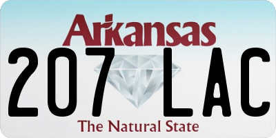 AR license plate 207LAC