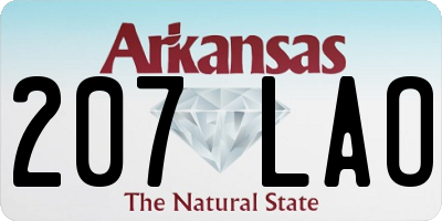 AR license plate 207LAO