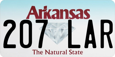 AR license plate 207LAR