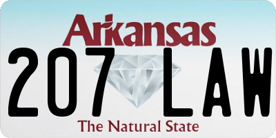 AR license plate 207LAW