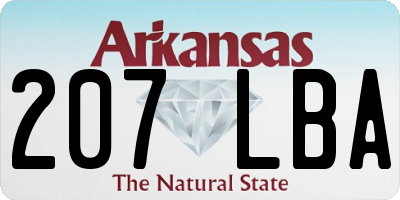 AR license plate 207LBA