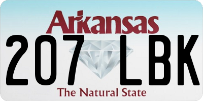 AR license plate 207LBK