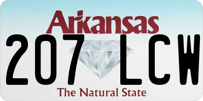AR license plate 207LCW
