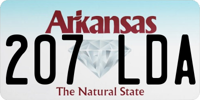 AR license plate 207LDA