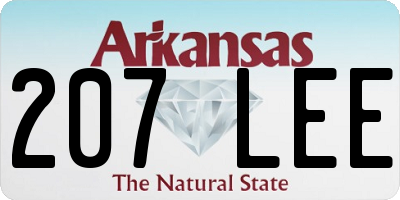 AR license plate 207LEE