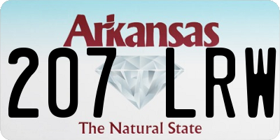 AR license plate 207LRW