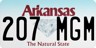 AR license plate 207MGM