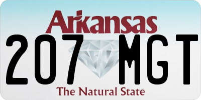 AR license plate 207MGT