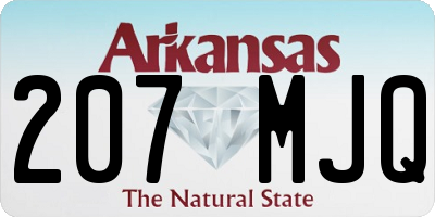AR license plate 207MJQ