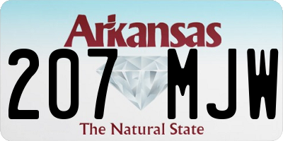 AR license plate 207MJW